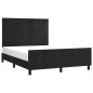 vidaXL Estructura de cama con cabecero de terciopelo negro 140x200 cm vidaXL Estructura de cama con cabecero de terciopelo negro 140x200 cm