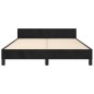 vidaXL Estructura de cama con cabecero de terciopelo negro 140x200 cm vidaXL Estructura de cama con cabecero de terciopelo negro 140x200 cm