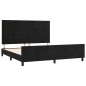 vidaXL Estructura de cama con cabecero de terciopelo negro 180x200 cm vidaXL Estructura de cama con cabecero de terciopelo negro 180x200 cm