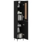 vidaXL Aparador de madera contrachapada negro 34,5x34x180 cm vidaXL Aparador de madera contrachapada negro 34,5x34x180 cm