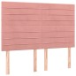 vidaXL Estructura de cama con cabecero de terciopelo rosa 140x200 cm