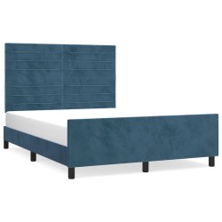 vidaXL Estructura cama con cabecero terciopelo azul oscuro 140x190 cm