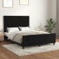vidaXL Estructura de cama con cabecero de terciopelo negro 140x190 cm