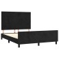 vidaXL Estructura de cama con cabecero de terciopelo negro 140x190 cm
