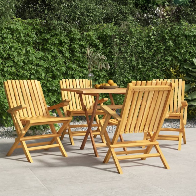 vidaXL Sillas de jardín plegables 4 uds madera maciza teca 61x67x90 cm vidaXL Sillas de jardín plegables 4 uds madera maciza teca 61x67x90 cm