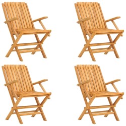 vidaXL Sillas de jardín plegables 4 uds madera maciza teca 61x67x90 cm