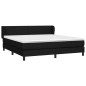 vidaXL Cama box spring con colchón tela negro 160x200 cm
