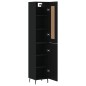 vidaXL Aparador de madera contrachapada negro 34,5x34x180 cm vidaXL Aparador de madera contrachapada negro 34,5x34x180 cm