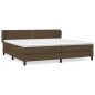 vidaXL Cama box spring con colchón tela marrón oscuro 200x200 cm vidaXL Cama box spring con colchón tela marrón oscuro 200x200 cm