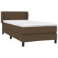 vidaXL Cama box spring con colchón tela marrón oscuro 80x200 cm vidaXL Cama box spring con colchón tela marrón oscuro 80x200 cm