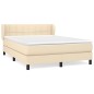 vidaXL Cama box spring con colchón tela color crema 140x190 cm vidaXL Cama box spring con colchón tela color crema 140x190 cm