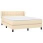 vidaXL Cama box spring con colchón tela color crema 140x190 cm vidaXL Cama box spring con colchón tela color crema 140x190 cm