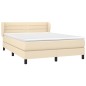 vidaXL Cama box spring con colchón tela color crema 140x200 cm vidaXL Cama box spring con colchón tela color crema 140x200 cm