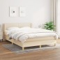 vidaXL Cama box spring con colchón tela color crema 140x190 cm vidaXL Cama box spring con colchón tela color crema 140x190 cm