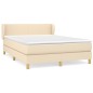 vidaXL Cama box spring con colchón tela color crema 140x190 cm vidaXL Cama box spring con colchón tela color crema 140x190 cm