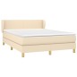 vidaXL Cama box spring con colchón tela color crema 140x190 cm vidaXL Cama box spring con colchón tela color crema 140x190 cm