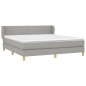 vidaXL Cama box spring con colchón tela gris claro 180x200 cm vidaXL Cama box spring con colchón tela gris claro 180x200 cm