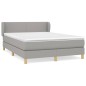 vidaXL Cama box spring con colchón tela gris claro 140x190 cm vidaXL Cama box spring con colchón tela gris claro 140x190 cm