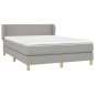vidaXL Cama box spring con colchón tela gris claro 140x190 cm vidaXL Cama box spring con colchón tela gris claro 140x190 cm