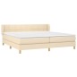 vidaXL Cama box spring con colchón tela color crema 200x200 cm vidaXL Cama box spring con colchón tela color crema 200x200 cm
