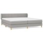vidaXL Cama box spring con colchón tela gris claro 200x200 cm vidaXL Cama box spring con colchón tela gris claro 200x200 cm
