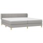 vidaXL Cama box spring con colchón tela gris claro 200x200 cm vidaXL Cama box spring con colchón tela gris claro 200x200 cm