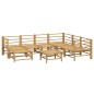 vidaXL Set de muebles de jardín 8 piezas bambú y cojines gris claro vidaXL Set de muebles de jardín 8 piezas bambú y cojines gris claro