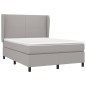 vidaXL Cama box spring con colchón tela gris claro 140x190 cm vidaXL Cama box spring con colchón tela gris claro 140x190 cm
