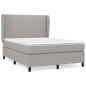 vidaXL Cama box spring con colchón tela gris claro 140x200 cm vidaXL Cama box spring con colchón tela gris claro 140x200 cm