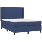 vidaXL Cama box spring con colchón tela azul 140x200 cm vidaXL Cama box spring con colchón tela azul 140x200 cm