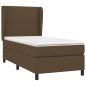 vidaXL Cama box spring con colchón tela marrón oscuro 100x200 cm vidaXL Cama box spring con colchón tela marrón oscuro 100x200 cm