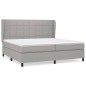 vidaXL Cama box spring con colchón tela gris claro 200x200 cm vidaXL Cama box spring con colchón tela gris claro 200x200 cm