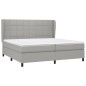 vidaXL Cama box spring con colchón tela gris claro 200x200 cm vidaXL Cama box spring con colchón tela gris claro 200x200 cm