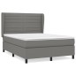 vidaXL Cama box spring con colchón tela gris oscuro 140x190 cm