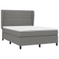 vidaXL Cama box spring con colchón tela gris oscuro 140x190 cm
