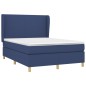 vidaXL Cama box spring con colchón tela azul 140x190 cm vidaXL Cama box spring con colchón tela azul 140x190 cm