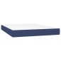 vidaXL Cama box spring con colchón tela azul 140x190 cm vidaXL Cama box spring con colchón tela azul 140x190 cm