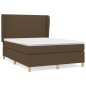 vidaXL Cama box spring con colchón tela marrón oscuro 140x200 cm vidaXL Cama box spring con colchón tela marrón oscuro 140x200 cm