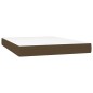 vidaXL Cama box spring con colchón tela marrón oscuro 140x200 cm vidaXL Cama box spring con colchón tela marrón oscuro 140x200 cm