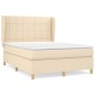 vidaXL Cama box spring con colchón tela color crema 140x190 cm vidaXL Cama box spring con colchón tela color crema 140x190 cm