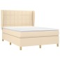 vidaXL Cama box spring con colchón tela color crema 140x190 cm vidaXL Cama box spring con colchón tela color crema 140x190 cm