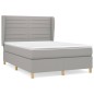 vidaXL Cama box spring con colchón tela gris claro 140x190 cm vidaXL Cama box spring con colchón tela gris claro 140x190 cm