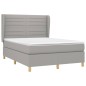 vidaXL Cama box spring con colchón tela gris claro 140x190 cm vidaXL Cama box spring con colchón tela gris claro 140x190 cm