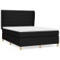 vidaXL Cama box spring con colchón tela negro 140x200 cm vidaXL Cama box spring con colchón tela negro 140x200 cm