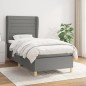 vidaXL Cama box spring con colchón tela gris oscuro 90x200 cm vidaXL Cama box spring con colchón tela gris oscuro 90x200 cm