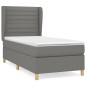 vidaXL Cama box spring con colchón tela gris oscuro 90x200 cm vidaXL Cama box spring con colchón tela gris oscuro 90x200 cm