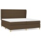 vidaXL Cama box spring con colchón tela marrón oscuro 200x200 cm vidaXL Cama box spring con colchón tela marrón oscuro 200x200 cm