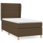 vidaXL Cama box spring con colchón tela marrón oscuro 90x200 cm vidaXL Cama box spring con colchón tela marrón oscuro 90x200 cm