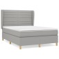 vidaXL Cama box spring con colchón tela gris claro 140x200 cm vidaXL Cama box spring con colchón tela gris claro 140x200 cm