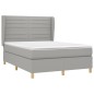 vidaXL Cama box spring con colchón tela gris claro 140x200 cm vidaXL Cama box spring con colchón tela gris claro 140x200 cm